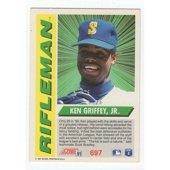 1991 Score U.S.A Printed Ken Griffey Jr. & Sandy Alomar, Jr. Baseball Cards - Picture 3 of 8
